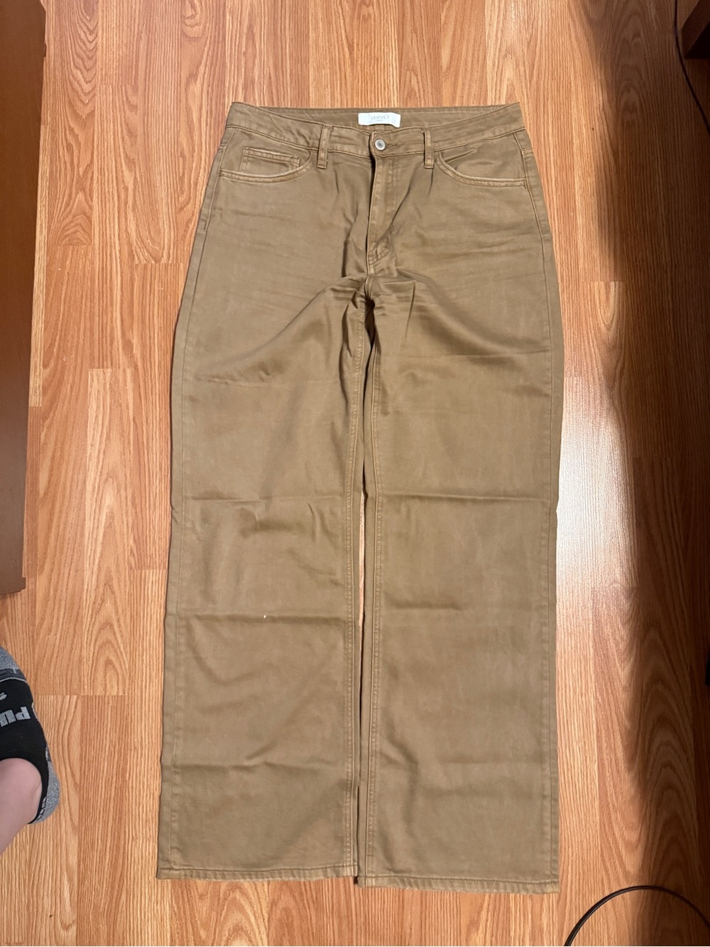 VERVET Camel Brown Twill Pants - Classic Five-Pocket Style